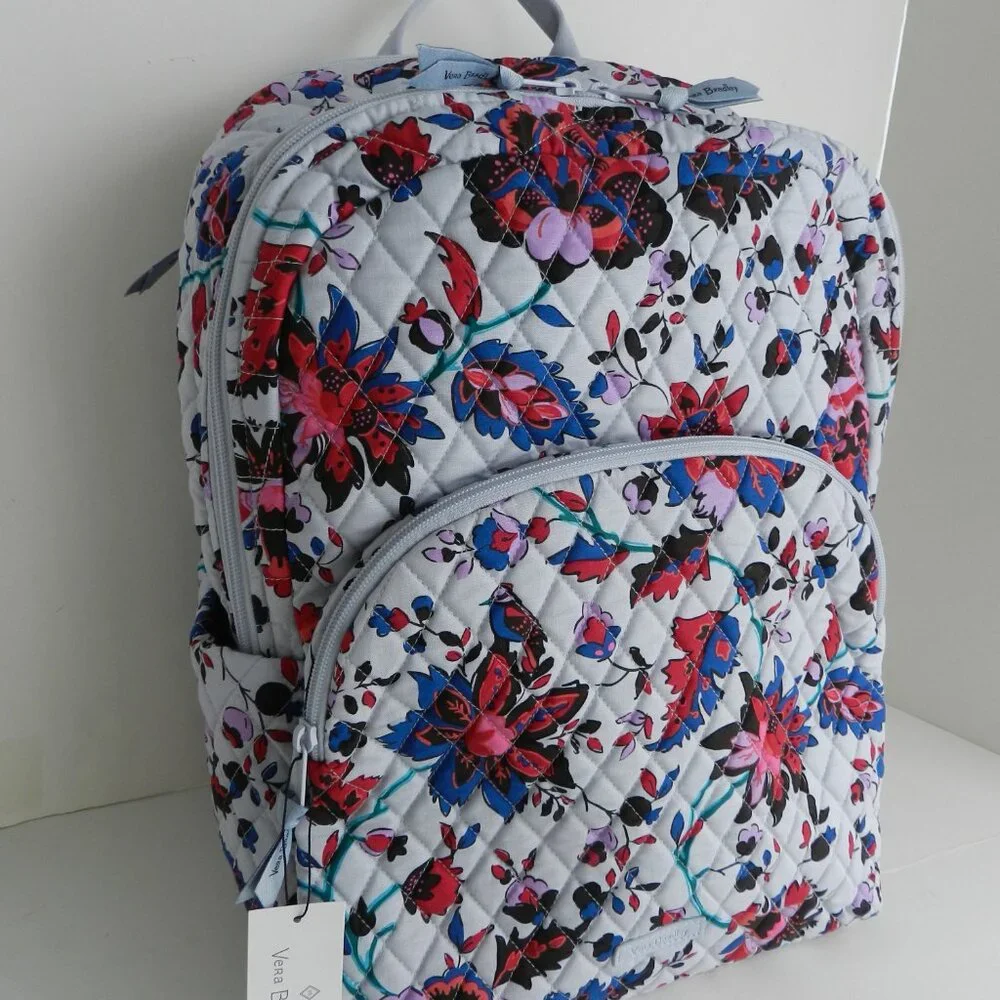 Vera Bradley Essential LARGE Backpack Laptop Backpack in Vineyard Floral